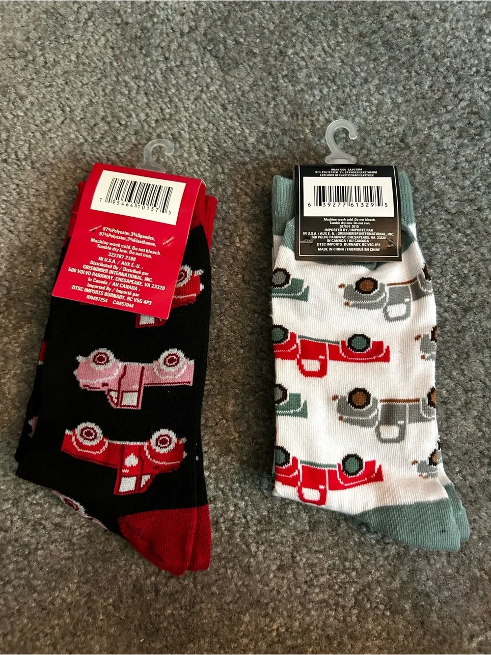 Crew Socks with Truck Pattern - Pack of 2